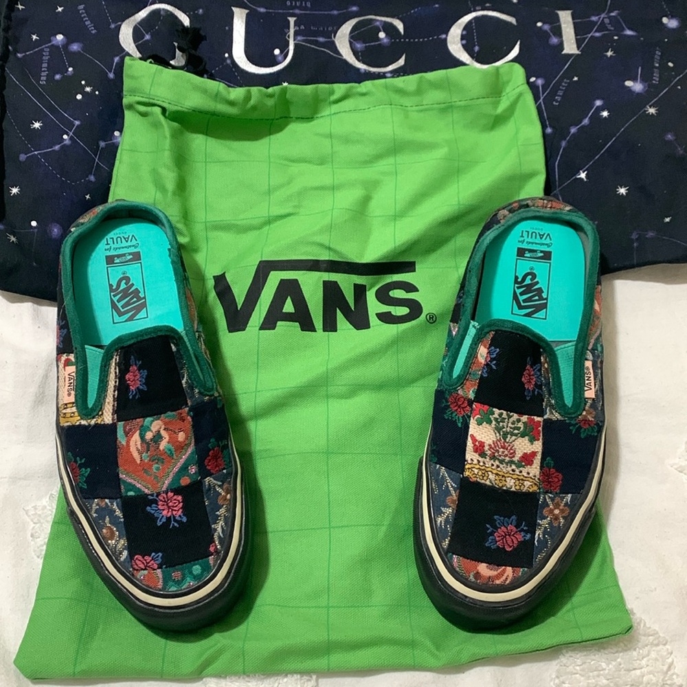 Vans x Gucci Vault patchwork mule slides